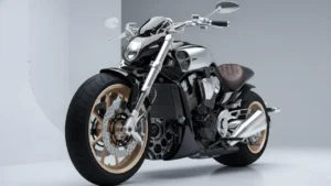 2025 Yamaha VMAX V4 power cruiser with 1679cc V4 engine and aggressive design