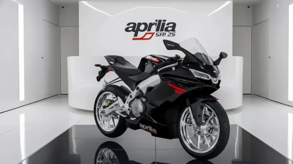 Aprilia SR 150 2025 scooter with LED lights and Bluetooth features