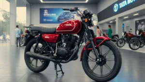 Tata Classic 125cc Bike with retro design and digital display