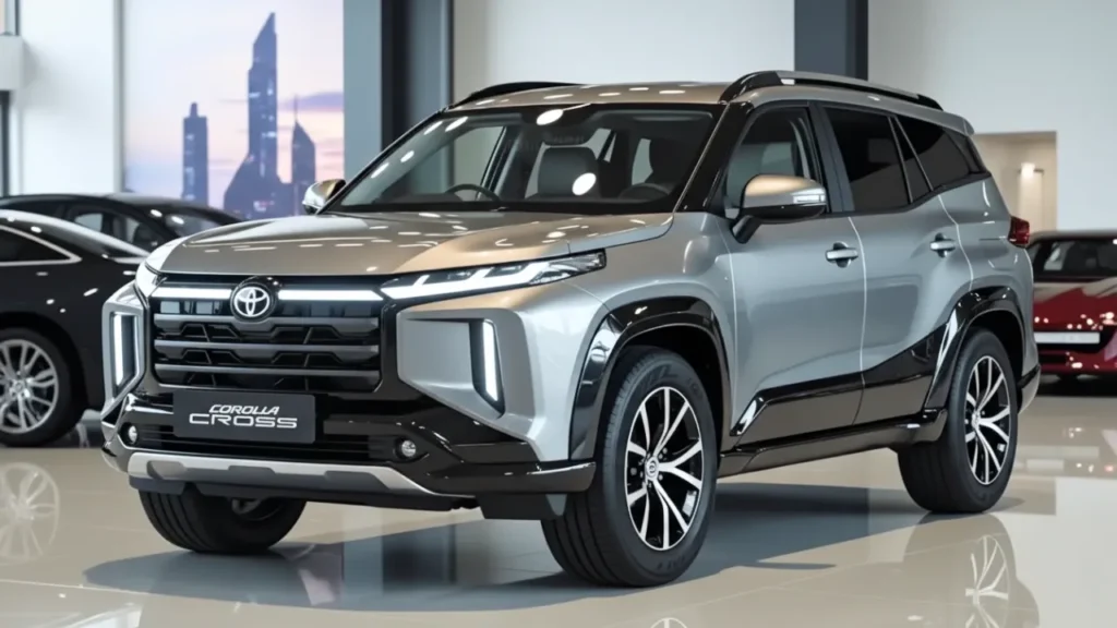 Toyota Corolla Cross 2025 premium hybrid SUV exterior front view