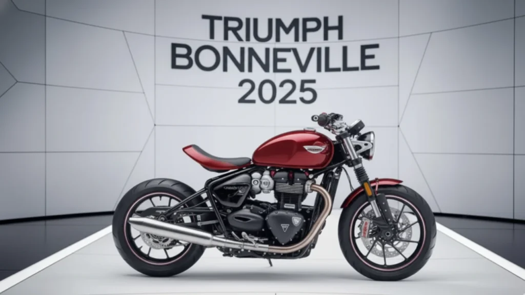 Triumph Bonneville Bobber 2025 motorcycle with retro design and 1200cc engine