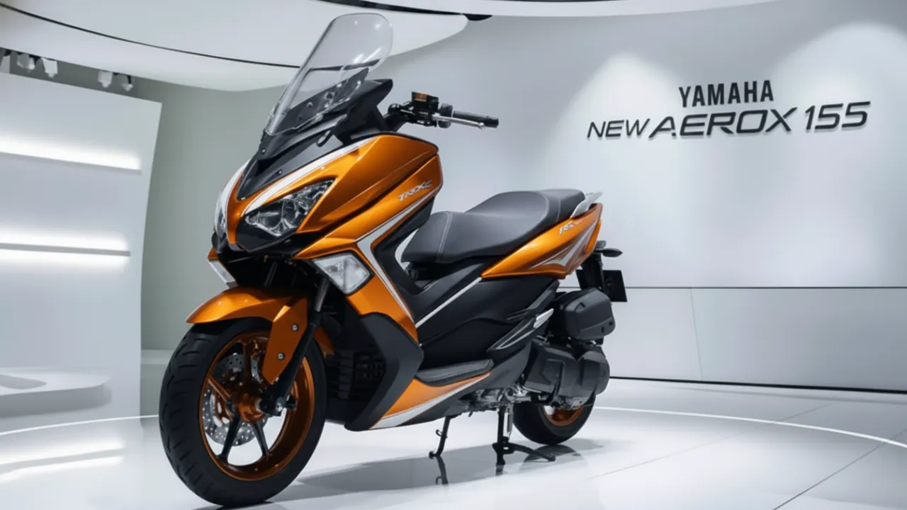 Yamaha Aerox 155 2025 sporty scooter side view