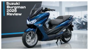 2026 Suzuki Burgman premium maxi scooter with comfortable design