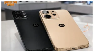 Motorola Moto 50 Ultra 5G showing curved OLED display and camera module