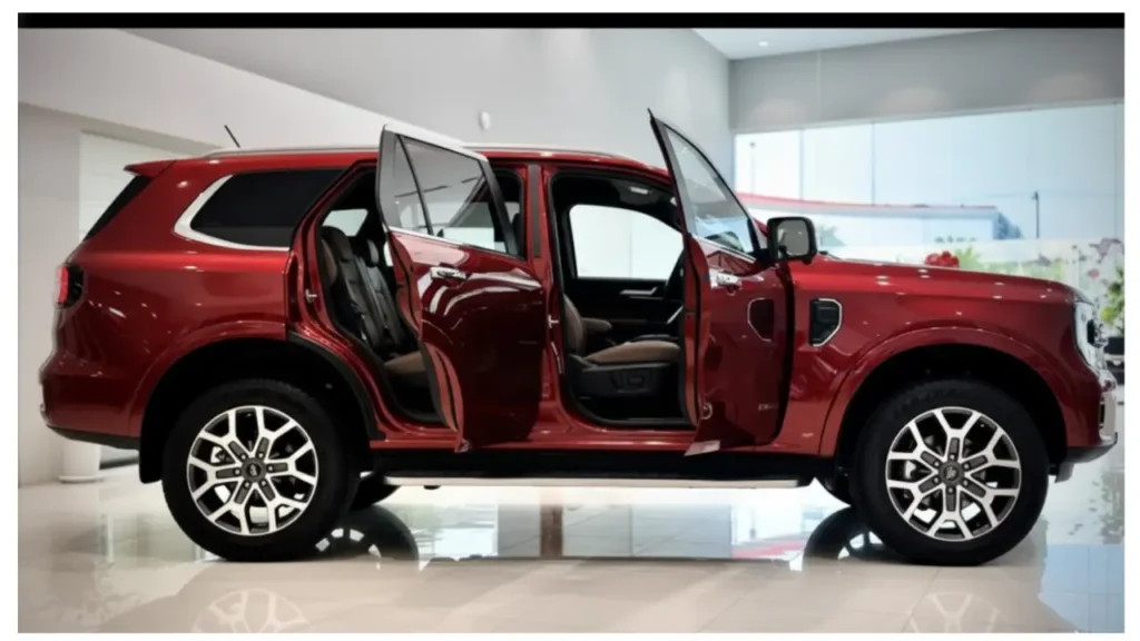 Front and interior view of 2026 Ford Everest Titanium premium SUV