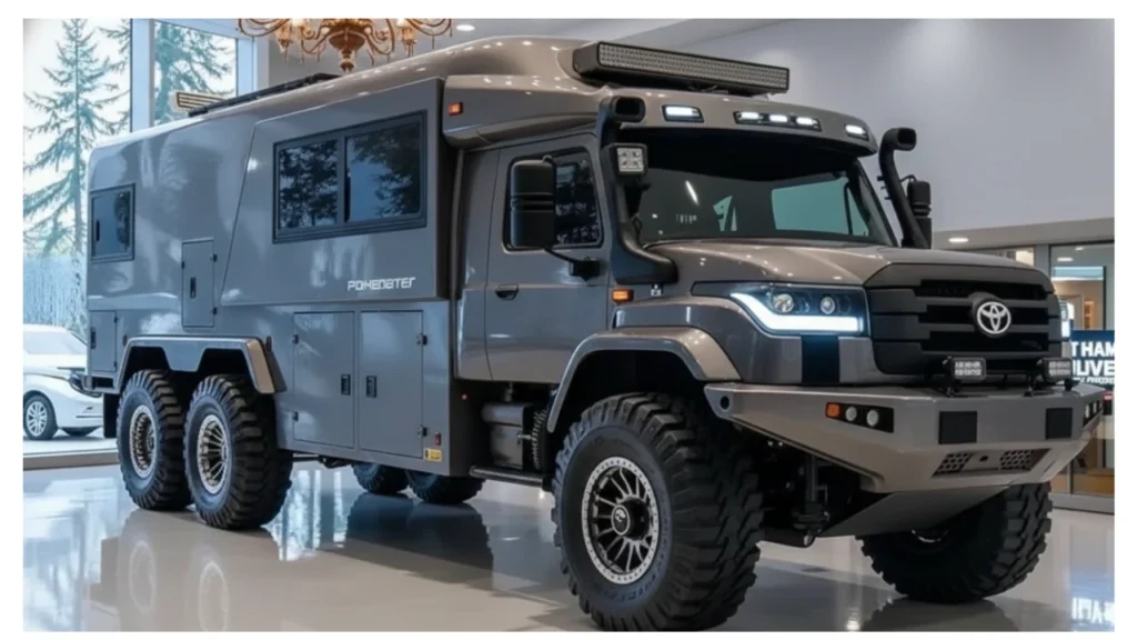 2026 Toyota Camper Motorhome with rugged 6x6 drive and modern interior setup