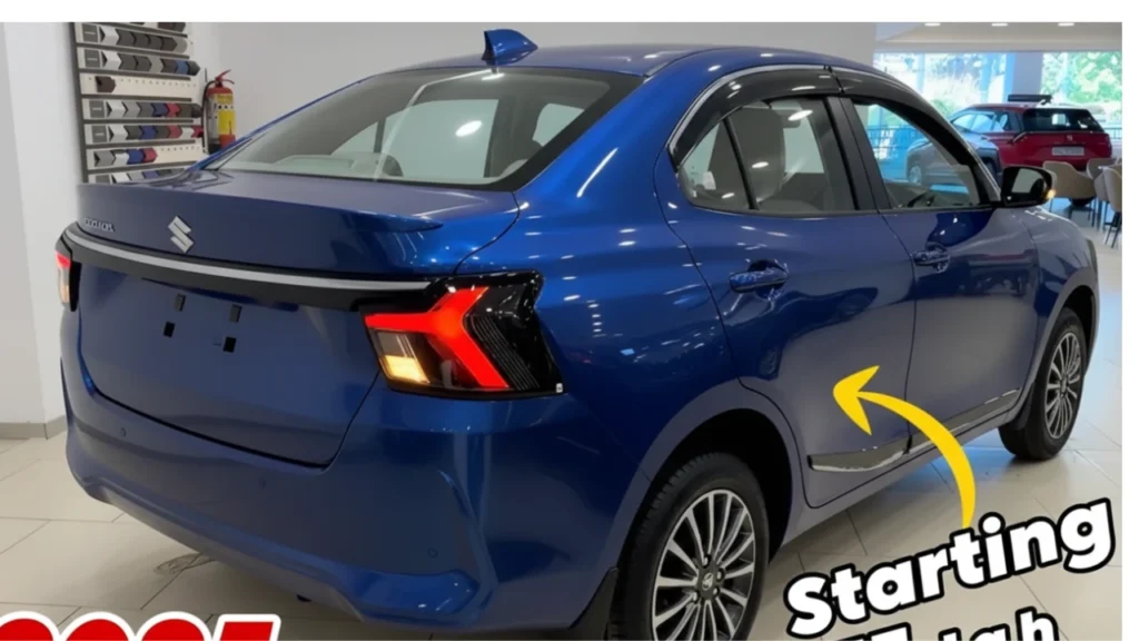 Maruti Suzuki Dzire 2026 with sunroof and 360 camera on Indian road