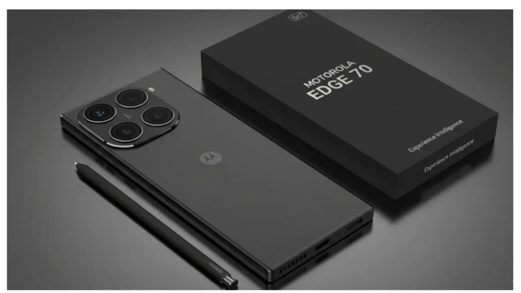 Motorola Edge 70 showing rear camera module and slim design