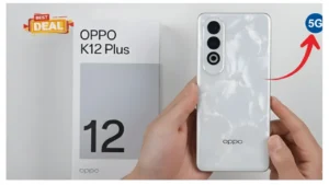 OPPO K12 Plus 5G showing AMOLED display and premium rear design
