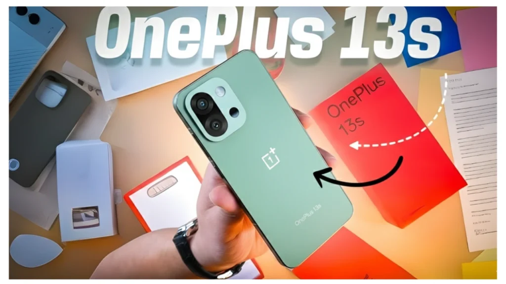 OnePlus 13s smartphone showing dual 50MP camera and compact premium design