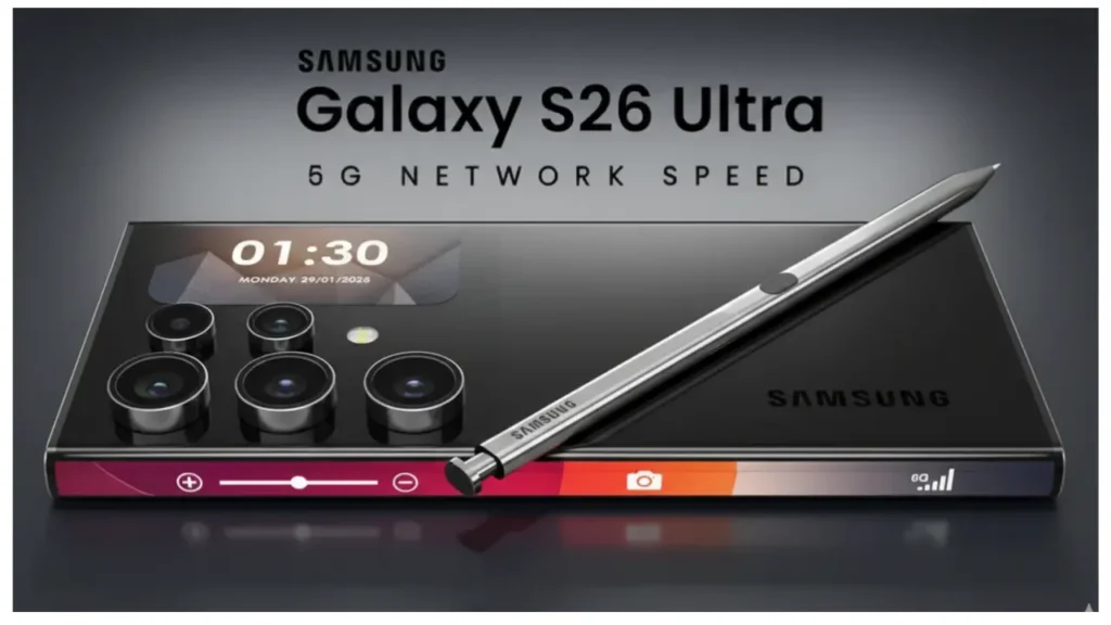 Samsung Galaxy S26 Ultra 5G showing premium design and camera setup