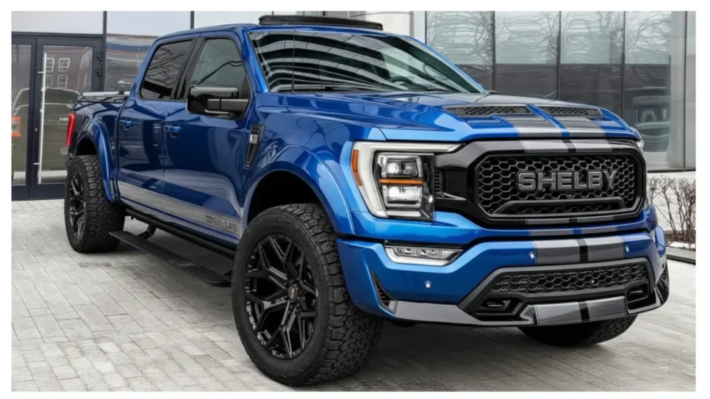 Front view of Shelby Pickup 2026 showing bold grille and muscular design