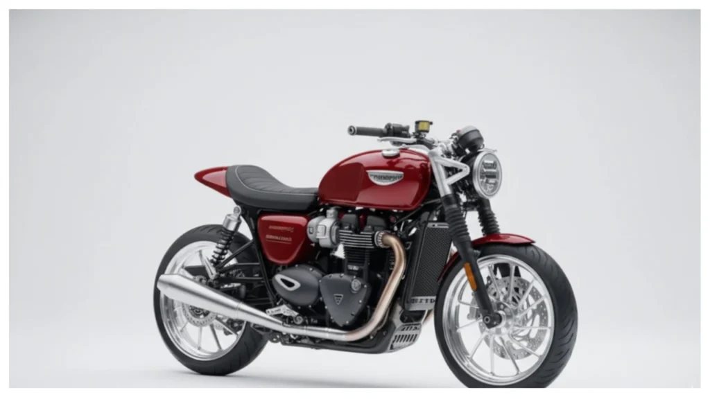 Triumph Bonneville T100 2026 parked on road showing classic design